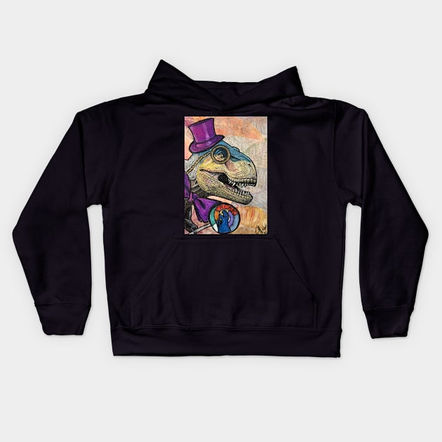 Roar-some time: T-Rex Gets Fancy Free Kids Hoodie by Artladyjen